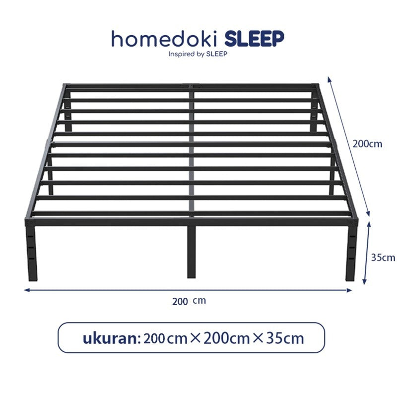Homedoki Basicbed / Dipan Tempat Tidur / Yelena Ranjang Tidur / Divan Dipan Tempat Tidur / Kai Ranjang Besi Industrial Bed In a Box