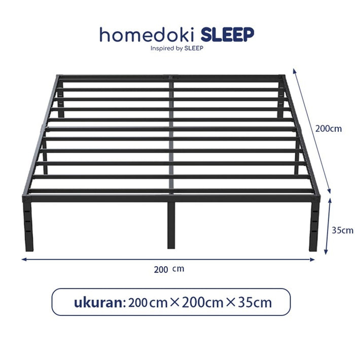 Homedoki Basicbed / Dipan Tempat Tidur / Yelena Ranjang Tidur / Divan Dipan Tempat Tidur / Kai Ranjang Besi Industrial Bed In a Box