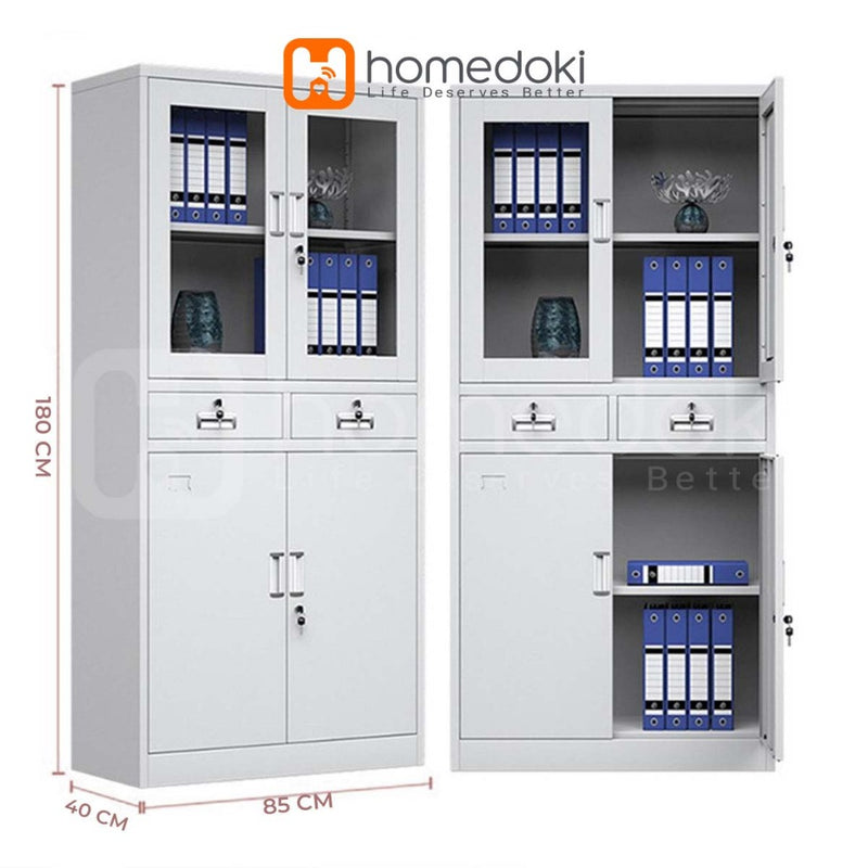 Homedoki Lemari Arsip Kantor/Lemari arsip besi kaca/Lemari Arsip Sekolah/Lemari Besi Arsip