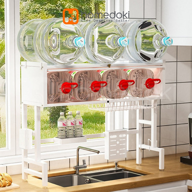 Homedoki Rak piring wastafel / rak wastafel dapur / rak di atas wastafel / rak piring besi dapur / rak penyimpanan piring