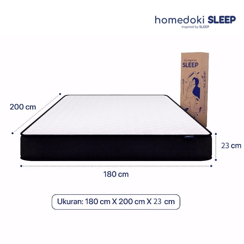 Homedoki Bonnell Spring Bed / Kasur Spring Bed / Tebal 20cm / Kasur Box / Spring Bed 180x200