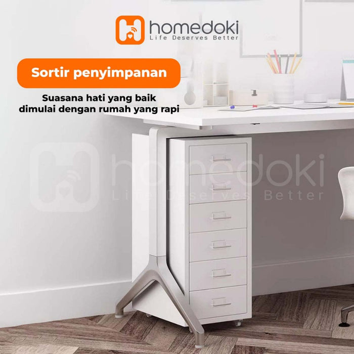 Homedoki Laci Penyimpanan / Susun Lemari Arsip Besi / Desk Organizer / Filing Cabinet Metal 6 Tingkat