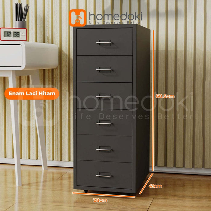 Homedoki Laci Penyimpanan / Susun Lemari Arsip Besi / Desk Organizer / Filing Cabinet Metal 6 Tingkat