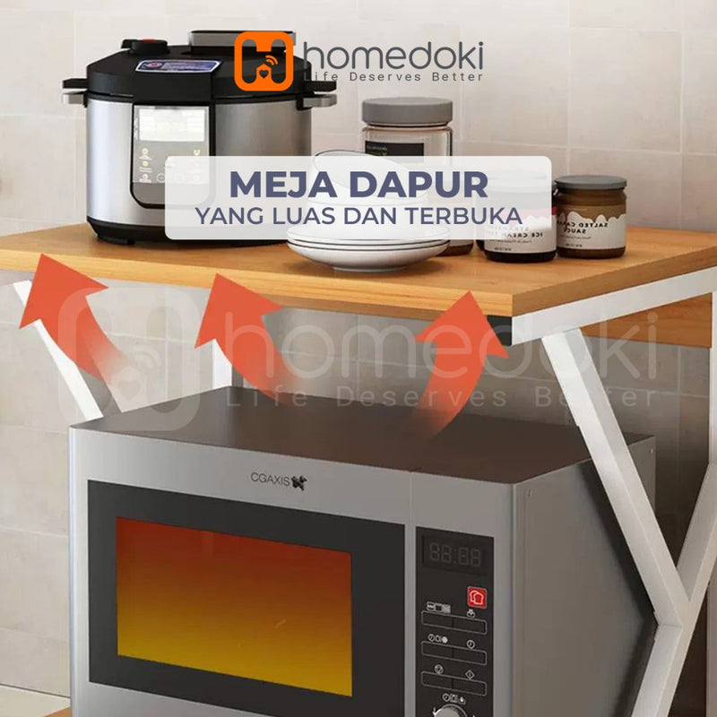 Homedoki Rak Dapur Minimalis / Rak Microwave / Rak Serbaguna Minimalis / Rak Bumbu Dapur