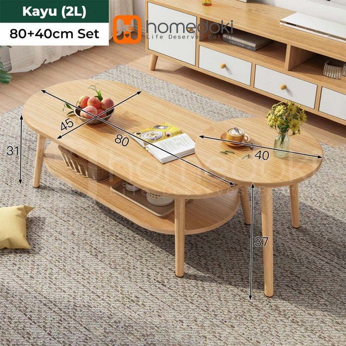 Homedoki Meja Tamu Minimalis / Meja Kopi / Coffee table / Meja kayu / Meja makan