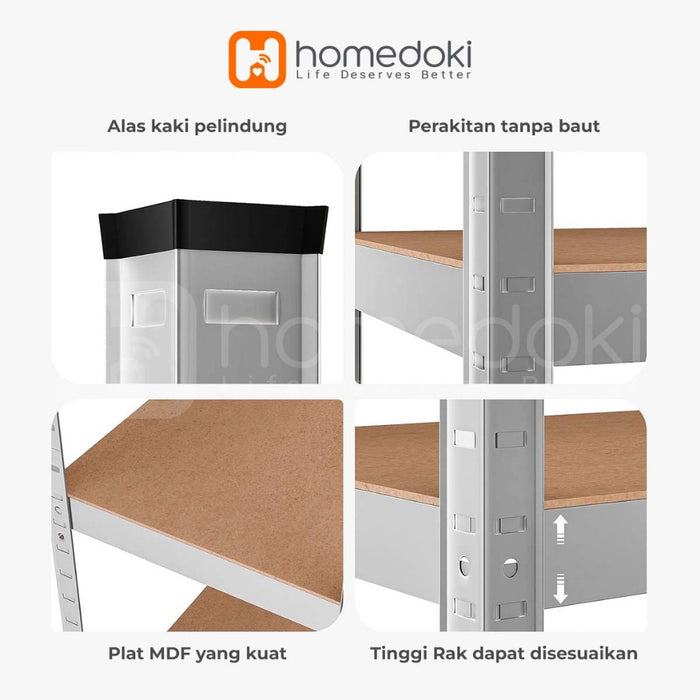 Homedoki Rak Susun Serbaguna/Rak Serbaguna/Rak Besi/Rak Dapur Serbaguna Rak Susun Besi/Rak Besi Siku