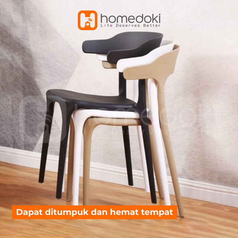 Homedoki Kursi Makan / Kursi Plastik / Kursi Cafe / Kursi Tamu / Bangku Makan / Kursi Santai Kursi