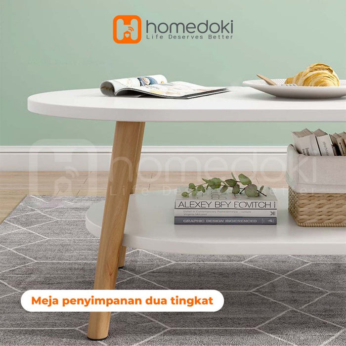 Homedoki Meja Tamu Minimalis / Meja Kopi / Coffee table / Meja kayu / Meja makan