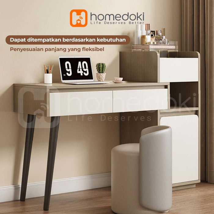 Homedoki Meja Rias/Meja Rias Aesthetic/Meja Rias Minimalis/Dressing Table/Meja Rias Modern/Meja Rias Penyimpanan