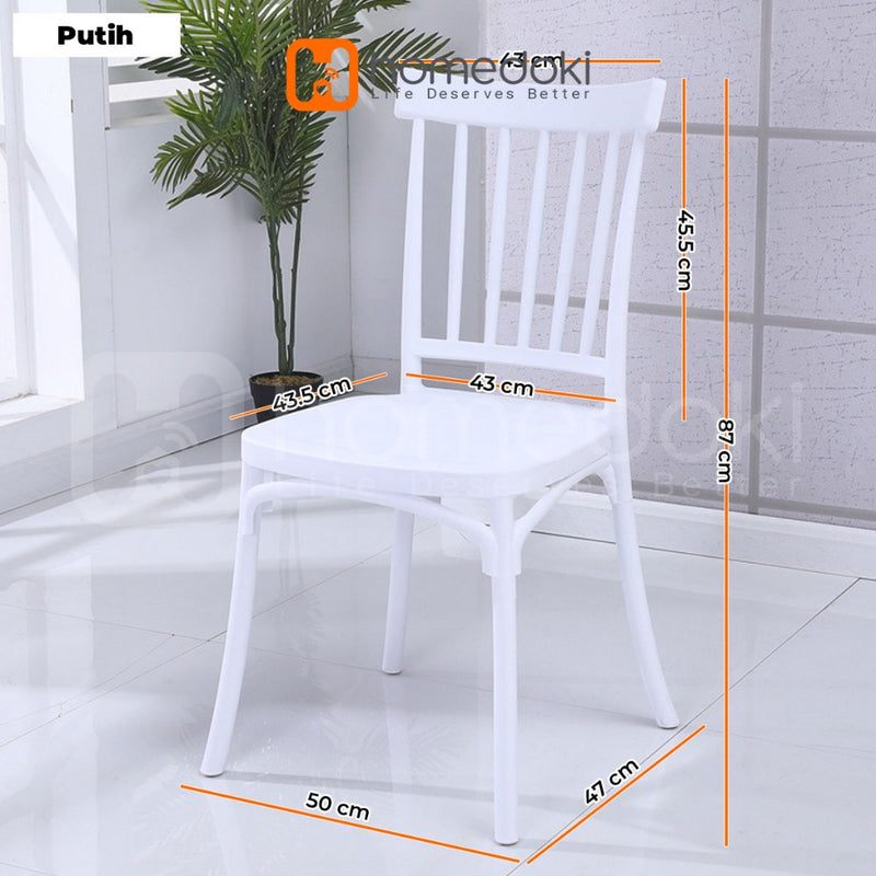Homedoki Kursi Makan / Kursi Plastik / Kursi Cafe / Kursi Resto / Bangku Makan