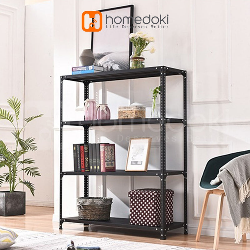 Homedoki Rak penyimpanan multifungsi 5 tingkat/rak penyimpanan gudang/rak penyimpanan dapur/lemari buku