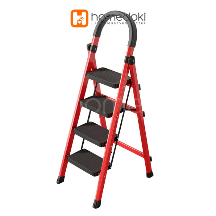 Homedoki Tangga Rumah Lipat/Tangga Besi Lipat 3/4/5 Step Household Steel Ladder