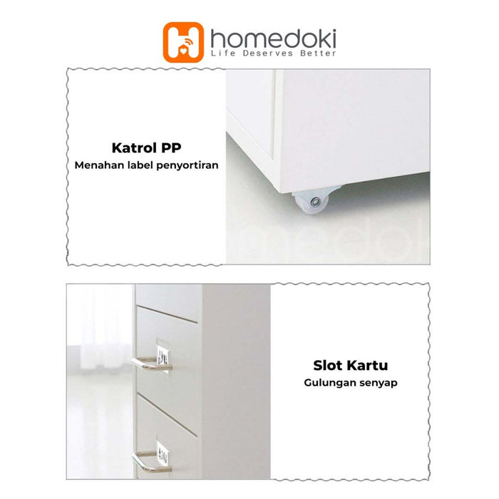 Homedoki Laci Penyimpanan / Susun Lemari Arsip Besi / Desk Organizer / Filing Cabinet Metal 6 Tingkat