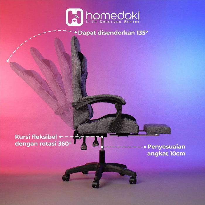 Homedoki Kursi Komputer / Kursi Ergonomis / Kursi Ergonomic / Kursi Gaming / Kursi Putar