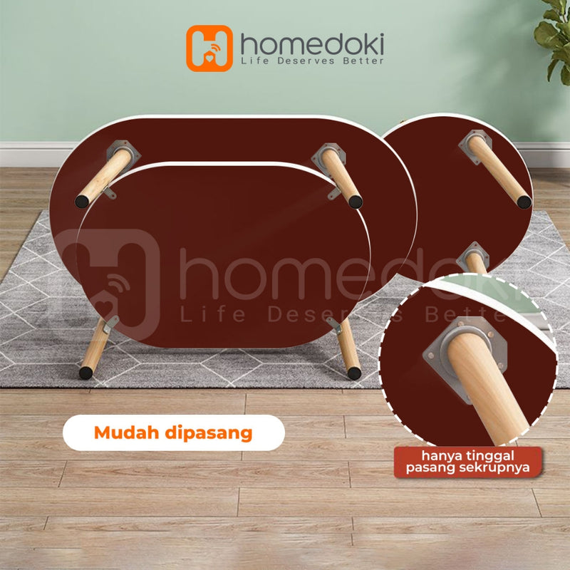 Homedoki Meja Tamu Minimalis / Meja Kopi / Coffee table / Meja kayu / Meja makan