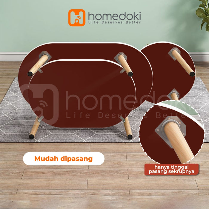 Homedoki Meja Tamu Minimalis / Meja Kopi / Coffee table / Meja kayu / Meja makan