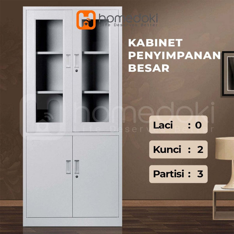 Homedoki Lemari Arsip / Lemari Arsip Besi / Lemari Arsip Kantor / Lemari Besi kantor Sekolah /  Pintu Geser Pelat Penuh