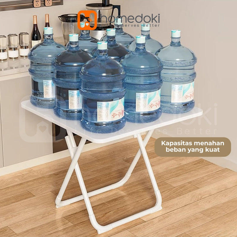 Homedoki Meja lipat portabel serbaguna / meja makan lipat / meja lipat bundar / meja lipat persegi / meja kopi berdiameter 60cm