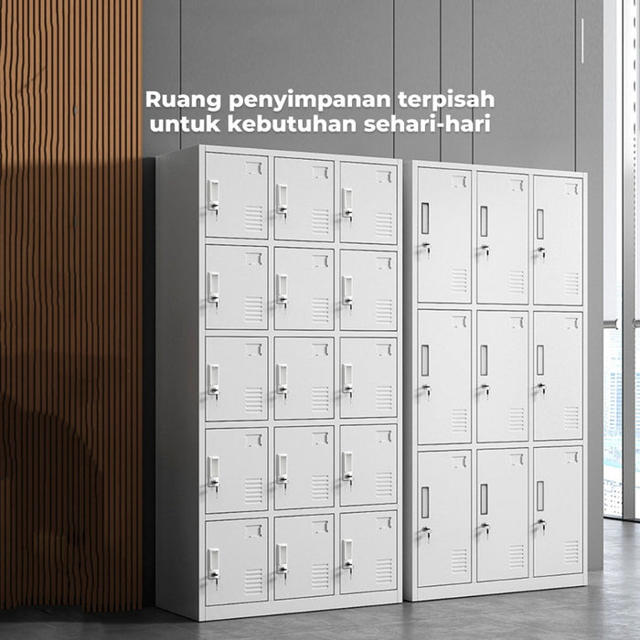 Homedoki Loker Besi Locker / Lemari Pakaian Multi Pintu / Steel Locker 9 Doors / Lemari Arsip Kantor