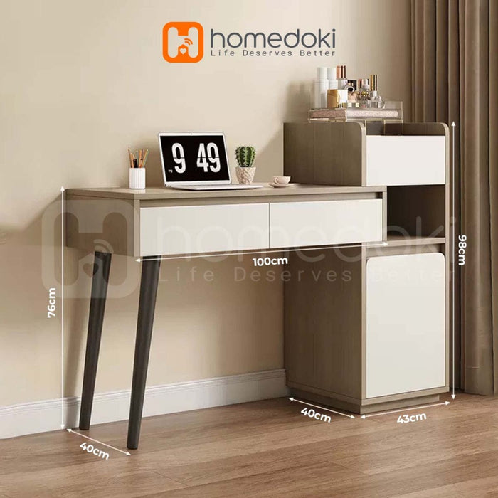 Homedoki Meja Rias/Meja Rias Aesthetic/Meja Rias Minimalis/Dressing Table/Meja Rias Modern/Meja Rias Penyimpanan