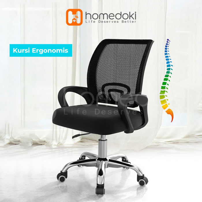 Homedoki Kursi Kantor / Kursi Gaming / Kursi Putar / Kursi Kerja / Kursi Jaring