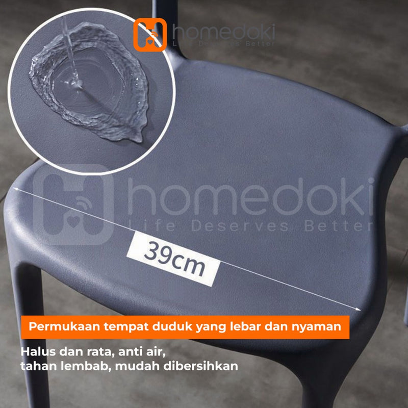 Homedoki Kursi Makan / Kursi Plastik / Kursi Cafe / Kursi Tamu / Bangku Makan / Kursi Santai Kursi
