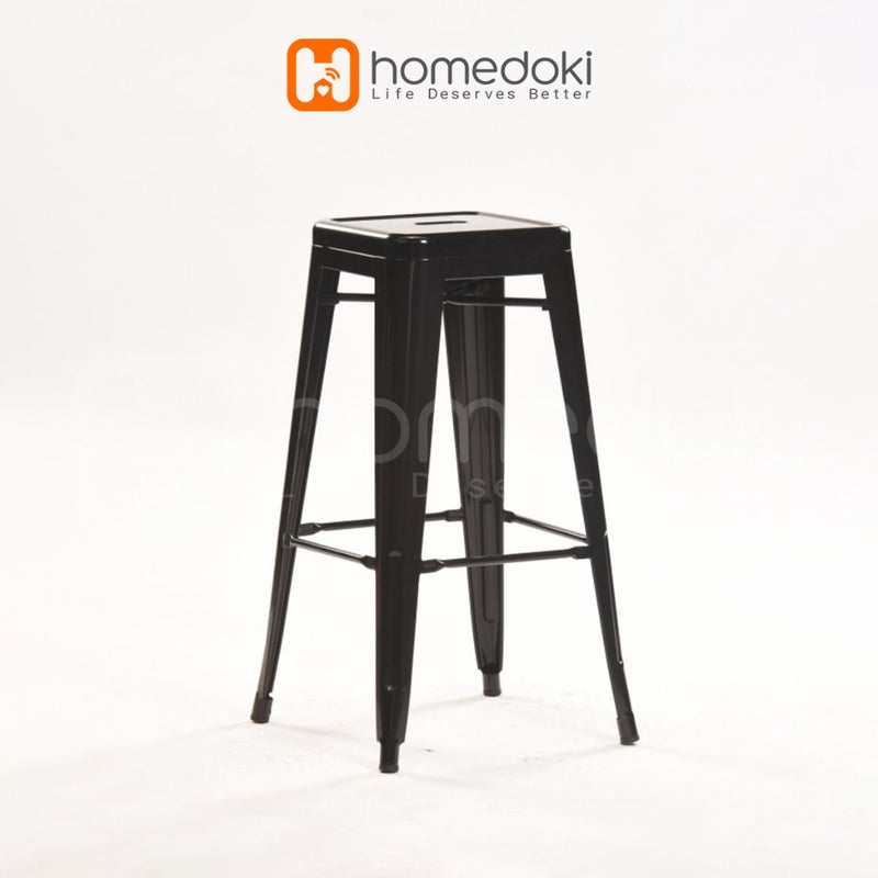 Homedoki  Kursi Bar Besi/Kursi Makan/ Kursi Persegi Tinggi / Kursi Outdoor