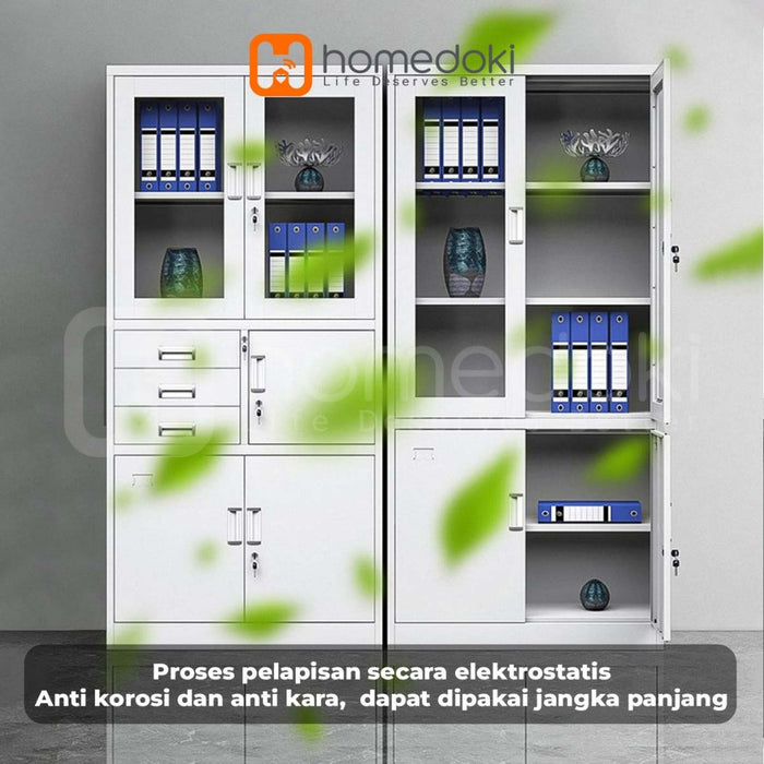 Homedoki Lemari Arsip / Lemari Arsip Besi / Lemari Arsip Kantor / Lemari Besi kantor Sekolah /  Pintu Geser Pelat Penuh