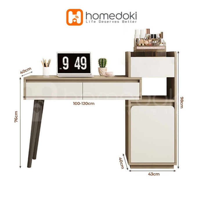 Homedoki Meja Rias/Meja Rias Aesthetic/Meja Rias Minimalis/Dressing Table/Meja Rias Modern/Meja Rias Penyimpanan