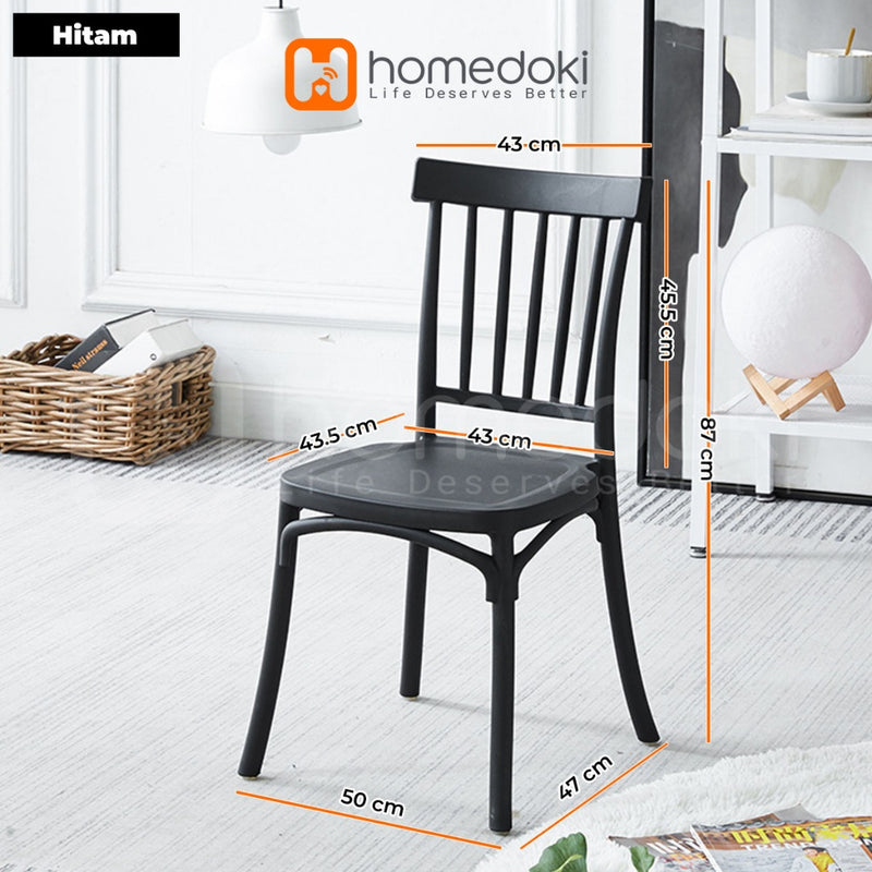 Homedoki Kursi Makan / Kursi Plastik / Kursi Cafe / Kursi Resto / Bangku Makan