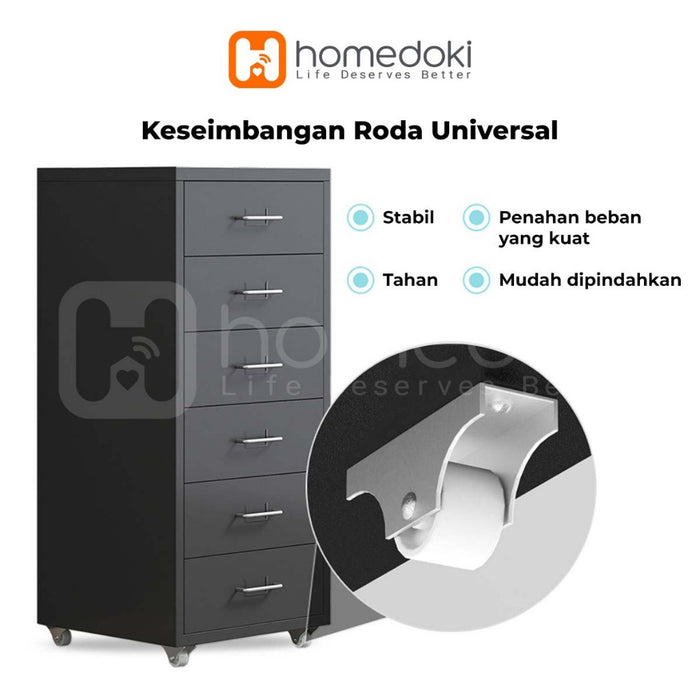 Homedoki Laci Penyimpanan / Susun Lemari Arsip Besi / Desk Organizer / Filing Cabinet Metal 6 Tingkat