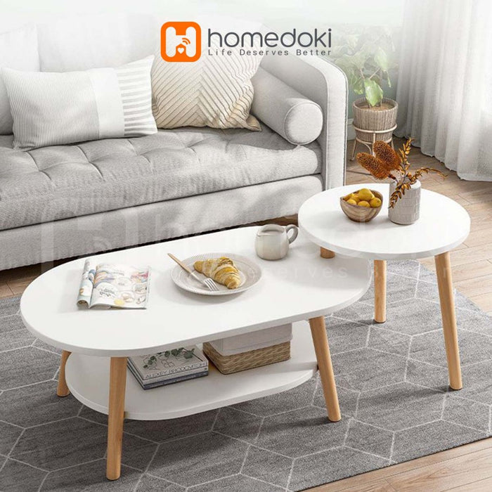 Homedoki Meja Tamu Minimalis / Meja Kopi / Coffee table / Meja kayu / Meja makan