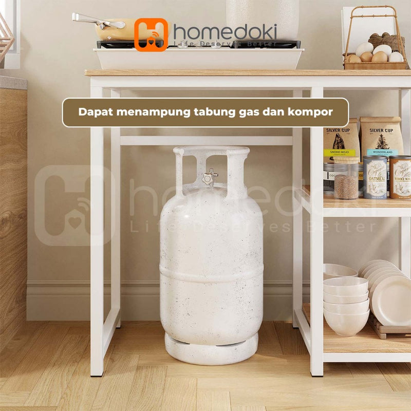 Homedoki Rak Susun Serbaguna/Meja Kompor/Rak Piring /Lemari Piring/Rak Oven Microwave/Meja Serbaguna Multifungsi Dapur