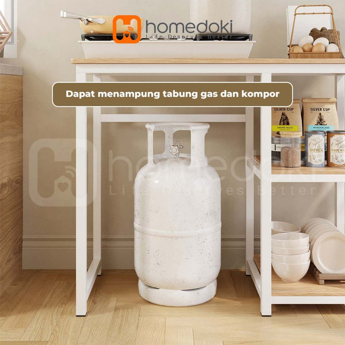 Homedoki Rak Susun Serbaguna/Meja Kompor/Rak Piring /Lemari Piring/Rak Oven Microwave/Meja Serbaguna Multifungsi Dapur