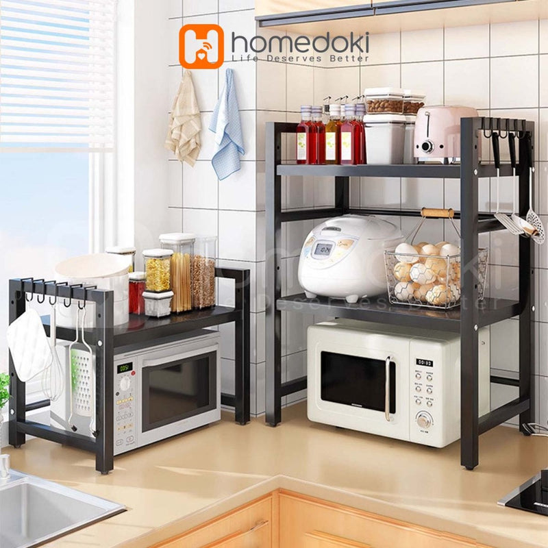 Display Rice Cooker Di Rak Homedoki Rak Dapur Serbaguna/Rak Dapur Minimalis/Rak Microwave/Rice Co