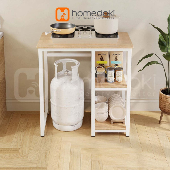 Homedoki Rak Susun Serbaguna/Meja Kompor/Rak Piring /Lemari Piring/Rak Oven Microwave/Meja Serbaguna Multifungsi Dapur