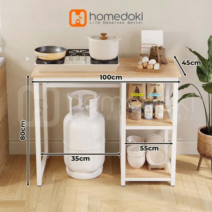 Homedoki Rak Susun Serbaguna/Meja Kompor/Rak Piring /Lemari Piring/Rak Oven Microwave/Meja Serbaguna Multifungsi Dapur