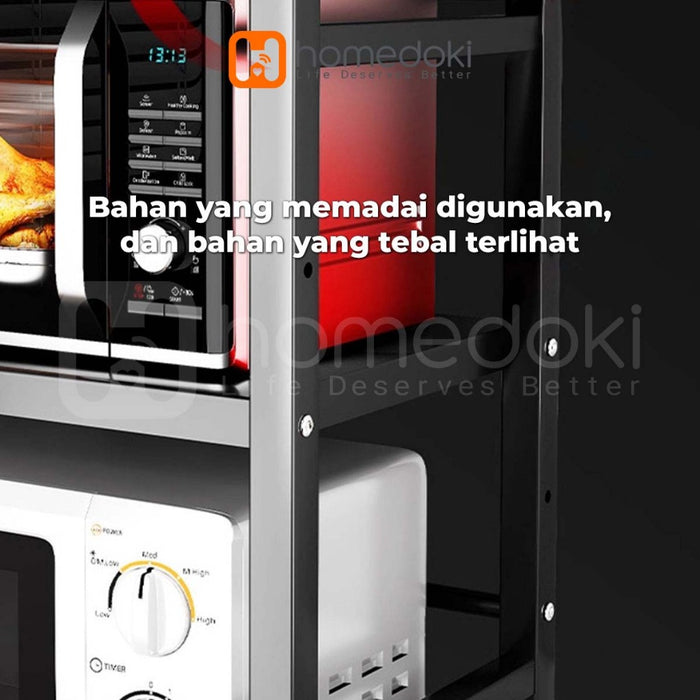 Homedoki Rak Dapur Serbaguna/Rak Dapur Minimalis/Rak Microwave/Rice Cooker Rak