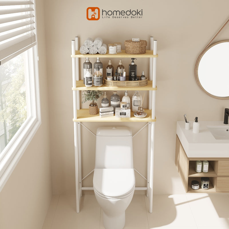 Homedoki Rak Toilet / Rak Kamar Mandi / Rak Penyimpanan Serbaguna / Rak Toilet Organizer Kamar Mandi