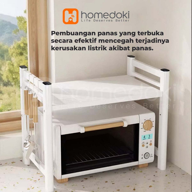 Homedoki Rak Dapur Serbaguna/Rak Dapur Minimalis/Rak Microwave/Rice Cooker Rak