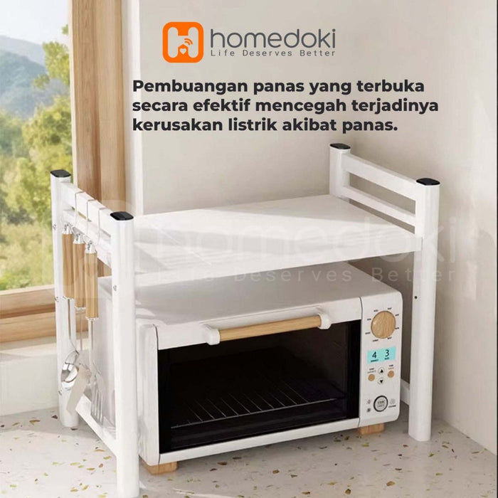 Homedoki Rak Dapur Serbaguna/Rak Dapur Minimalis/Rak Microwave/Rice Cooker Rak