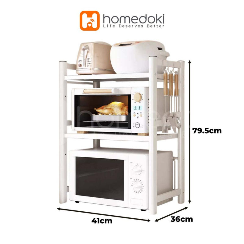 Display Rice Cooker Di Rak Homedoki Rak Dapur Serbaguna/Rak Dapur Minimalis/Rak Microwave/Rice Co