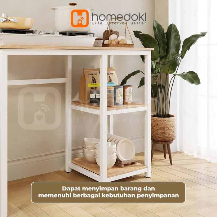 Homedoki Rak Susun Serbaguna/Meja Kompor/Rak Piring /Lemari Piring/Rak Oven Microwave/Meja Serbaguna Multifungsi Dapur