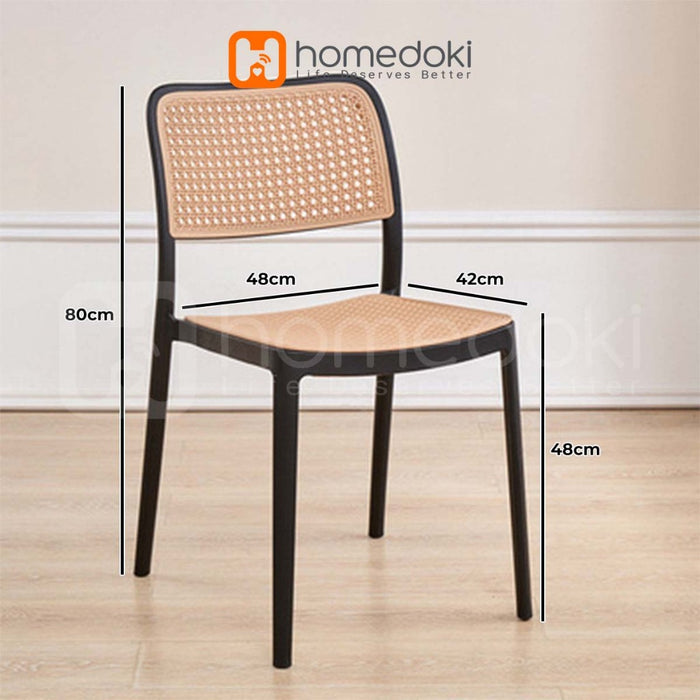 Homedoki Kursi Plastik/Kursi Teras/Kursi Makan/Kursi Cafe/Kursi Rotan