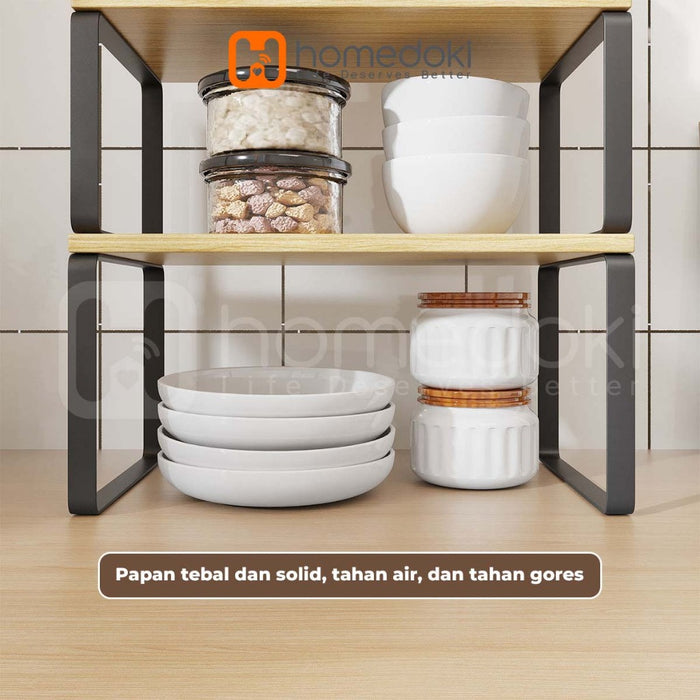 Homedoki Rak Susun Serbaguna/Rak Piring/Rak Dapur/Rak 2 Susun
