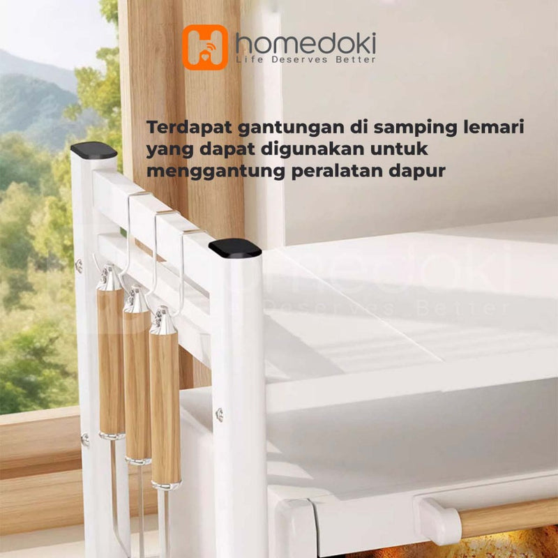 Homedoki Rak Dapur Serbaguna/Rak Dapur Minimalis/Rak Microwave/Rice Cooker Rak