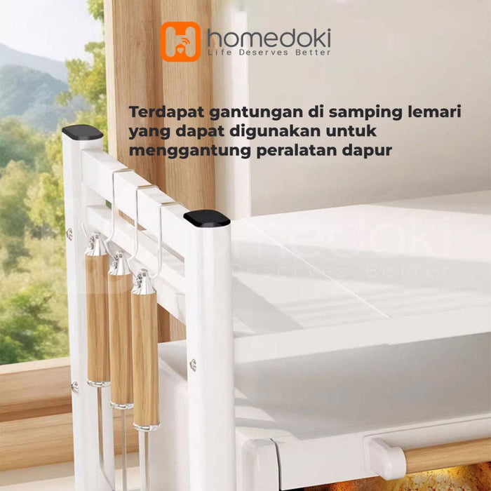 Homedoki Rak Dapur Serbaguna/Rak Dapur Minimalis/Rak Microwave/Rice Cooker Rak