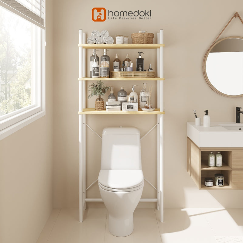 Homedoki Rak Toilet / Rak Kamar Mandi / Rak Penyimpanan Serbaguna / Rak Toilet Organizer Kamar Mandi