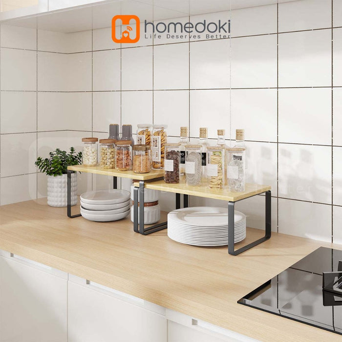Homedoki Rak Susun Serbaguna/Rak Piring/Rak Dapur/Rak 2 Susun