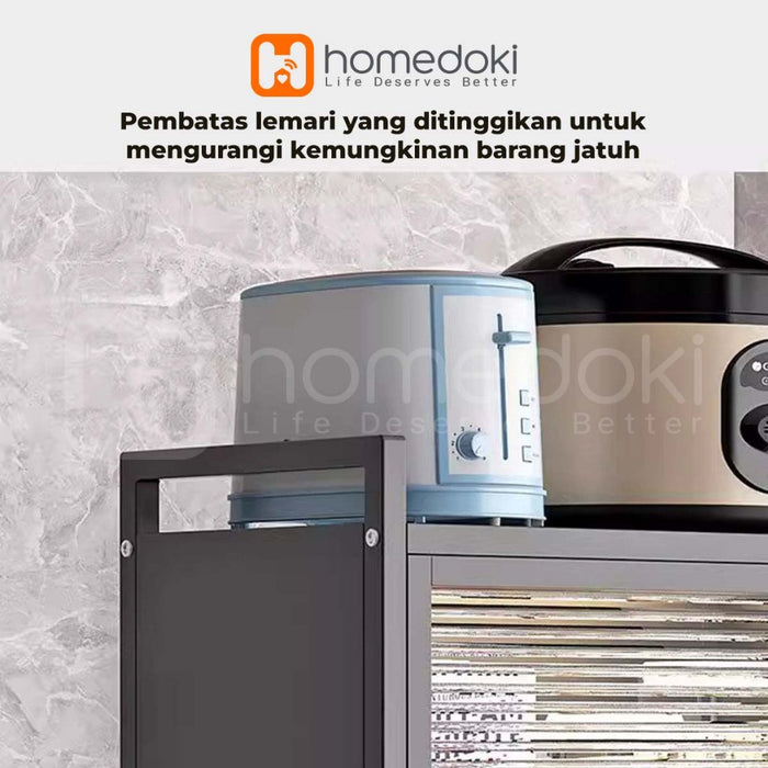 Homedoki Rak Dapur Multitingkat Adjustable/ Rak Microwave /Rice Cooker Rak /Rak Penyimpanan Serbaguna